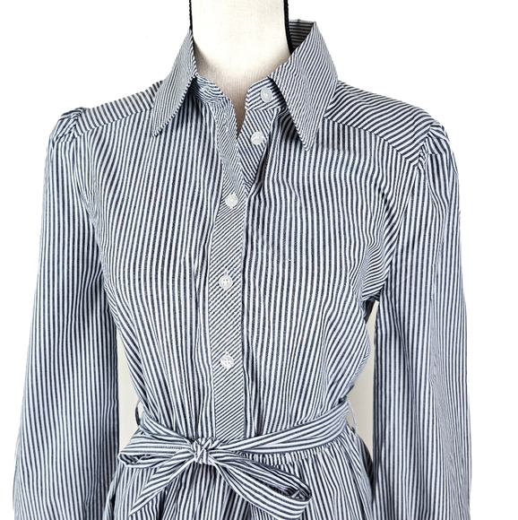 🦋LAST🦋 NWT Steve Madden Godet Striped Shirtdress, Marine - Picture 3 of 8